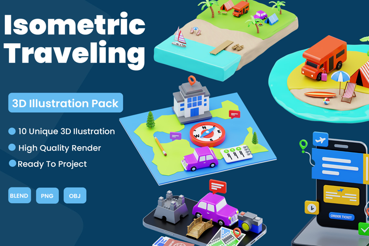 3D Isometric Traveling Pack
