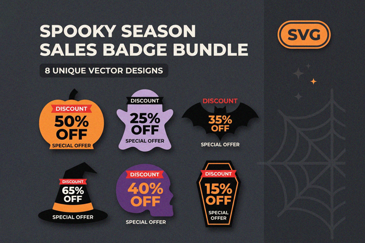 Spooky Season Halloween Sales Badges SVG