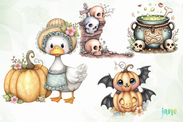 Cute Halloween Fall Sublimation Clipart