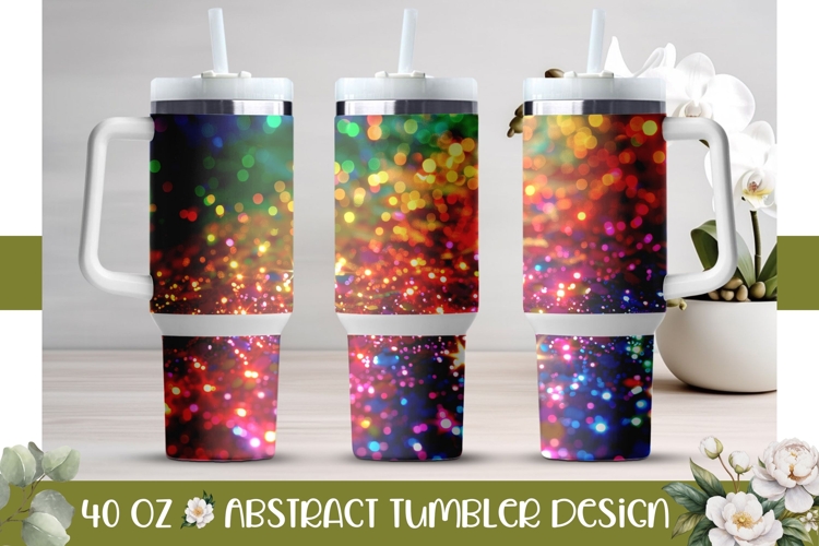 Rainbow Glitter Tumbler, Sparkle 40 Oz Tumbler Template