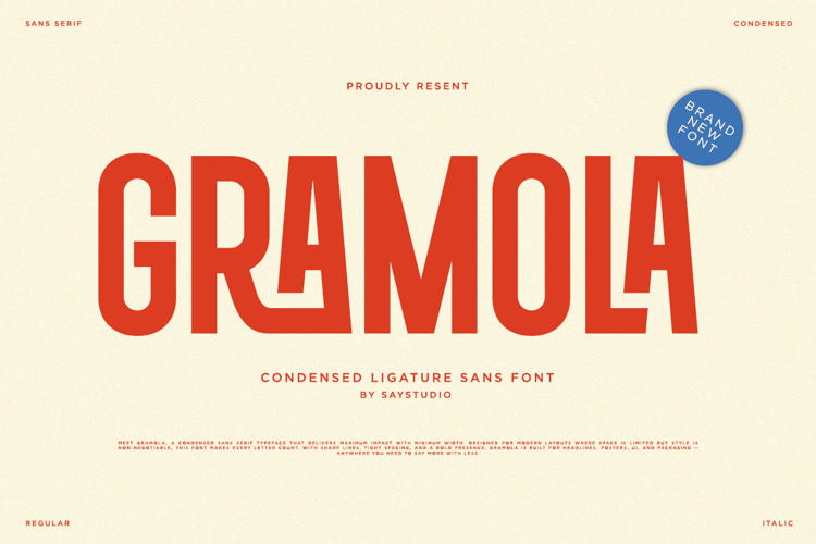 Gramola - Condensed Ligature Font