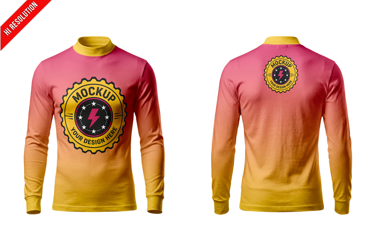 Long Sleeve T-shirt Mockup example image 1
