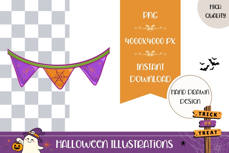 Hand Drawn Halloween Illustration, Colorful Halloween PNG