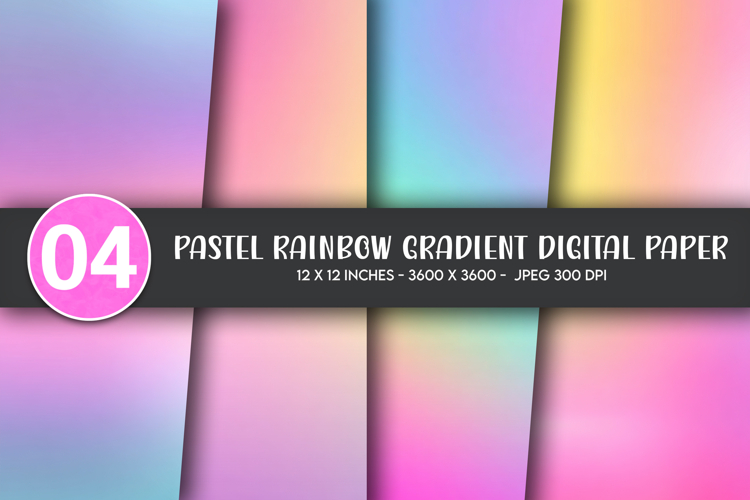 Pastel Rainbow Gradient Digital Paper