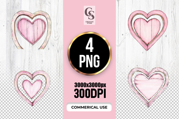 Pink heart clipart Image 3