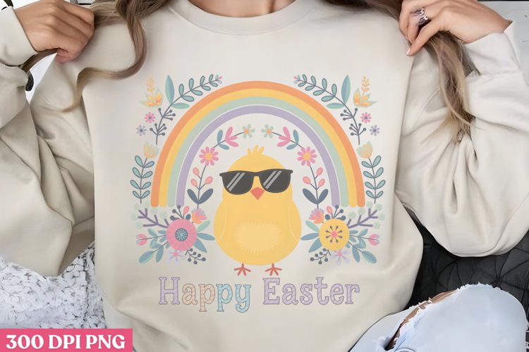 Happy Easter PNG, Retro Easter Sublimation PNG
