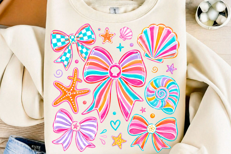 Preppy Seashell Bow PNG