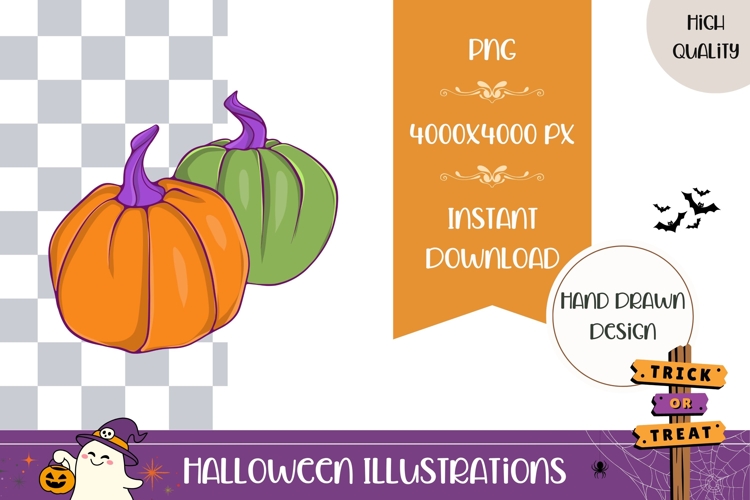 Hand Drawn Halloween Pumpkins Illustration, Pumpkins PNG