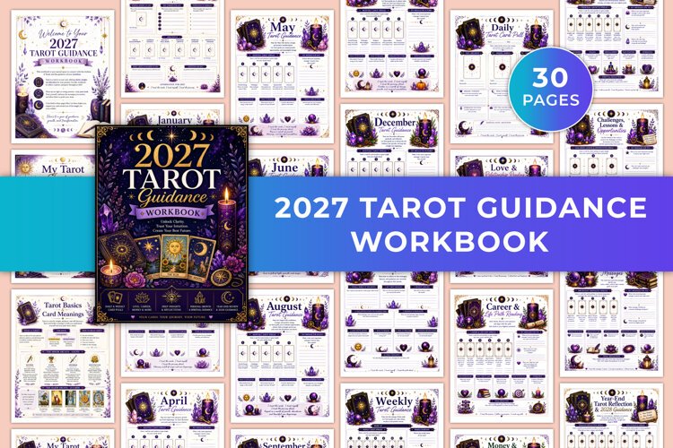 2027 Tarot Guidance Workbook Kdp interiors example image 1