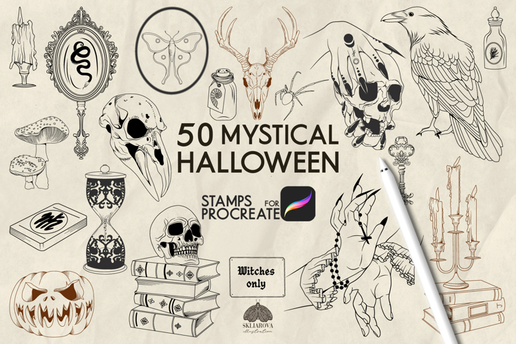 Mystical Halloween Procreate stamps
