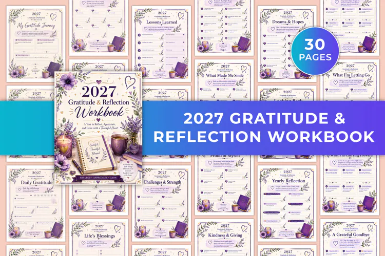2027 Gratitude & Reflection Workbook Kdp interiors