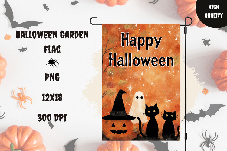 Halloween Ghost Garden Flag, Kids Halloween Garden Flag