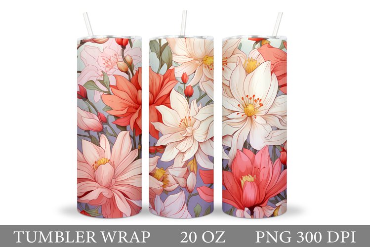Flowers Tumbler Design. Flowers Tumbler Wrap Sublimation