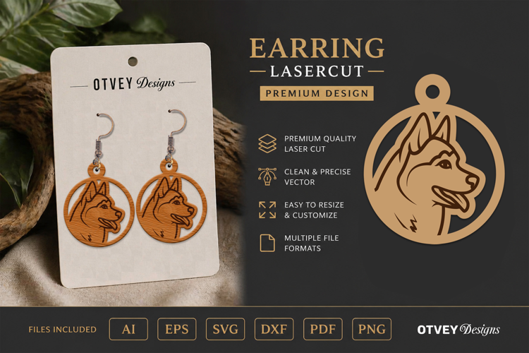 Dog Earring Laser Cut SVG| Cute Jewelry Design