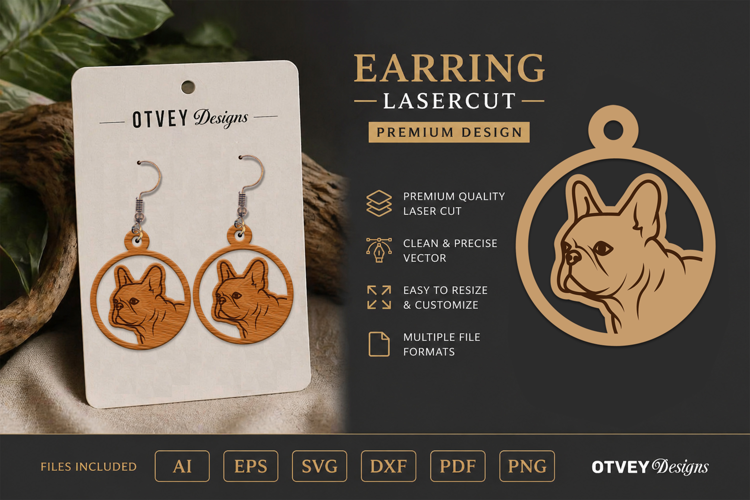 Dog Earring Laser Cut SVG| Cute Jewelry Design