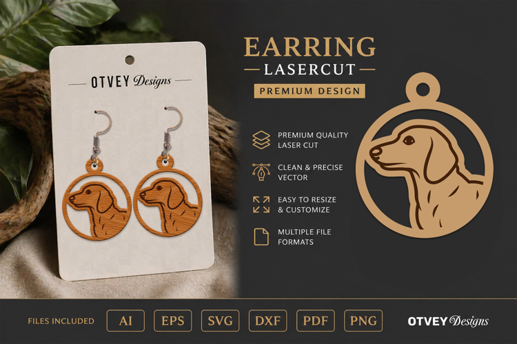 Dog Earring Laser Cut SVG| Cute Jewelry Design