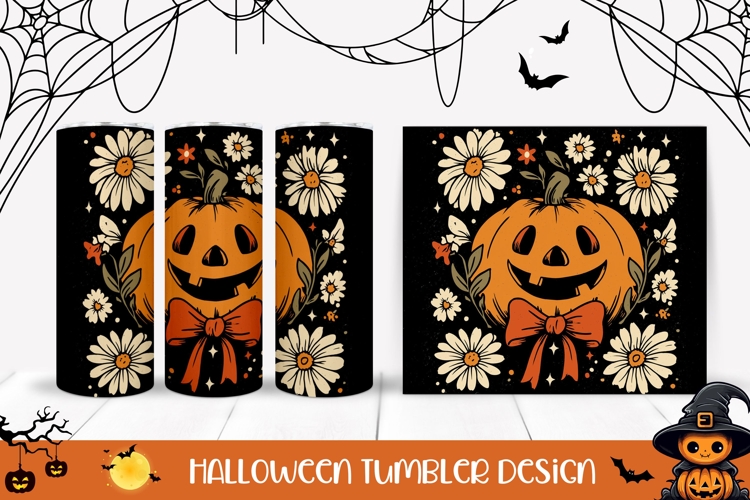 Retro Halloween Pumpkin Tumbler, Vintage Halloween Tumbler