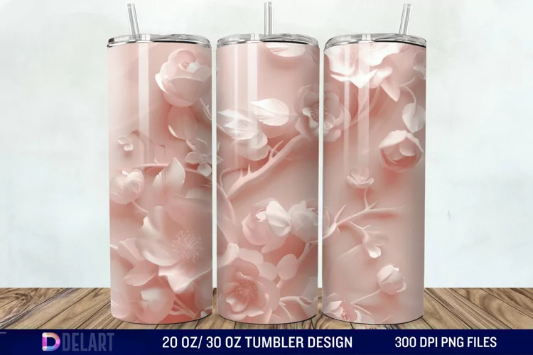 3D Floral Tumbler Wrap