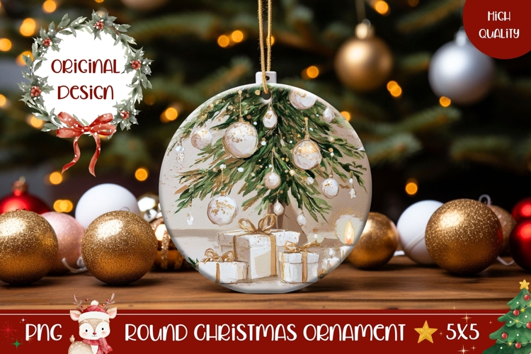 Boho Christmas Tree Ornament Design, Winter Ornament Print