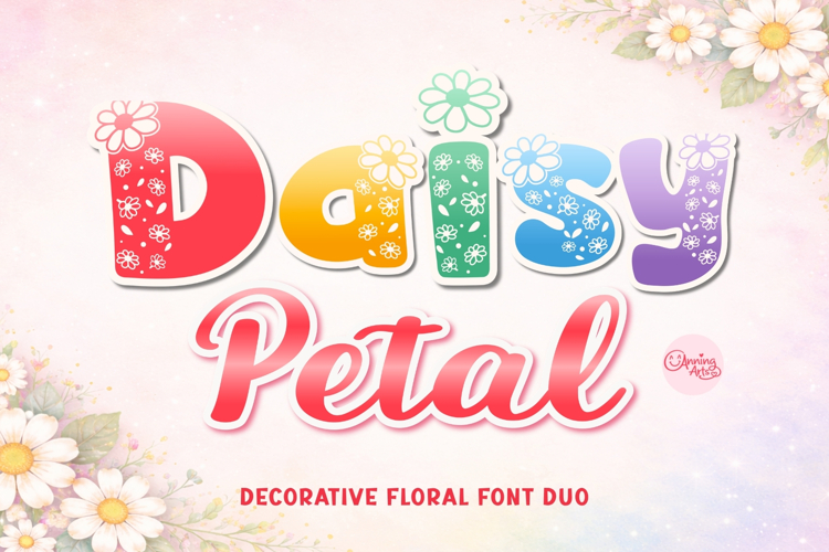 Daisy Petal - Floral Font Duo