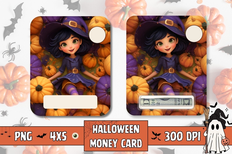 Cartoon Halloween Witch Gift Card, Printable Halloween PNG