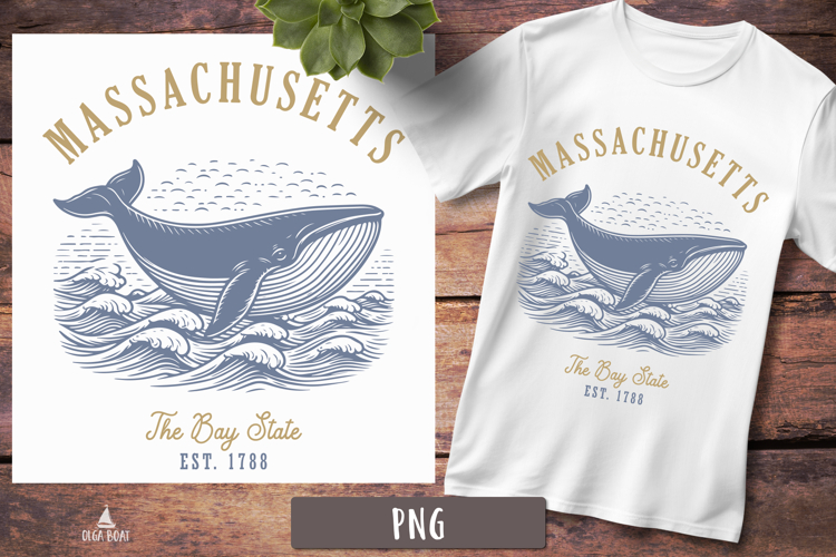 Massachusetts PNG | Vintage United States Sublimation Design