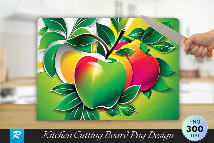 Apple Paper Art Cutting Board Sublimation Design