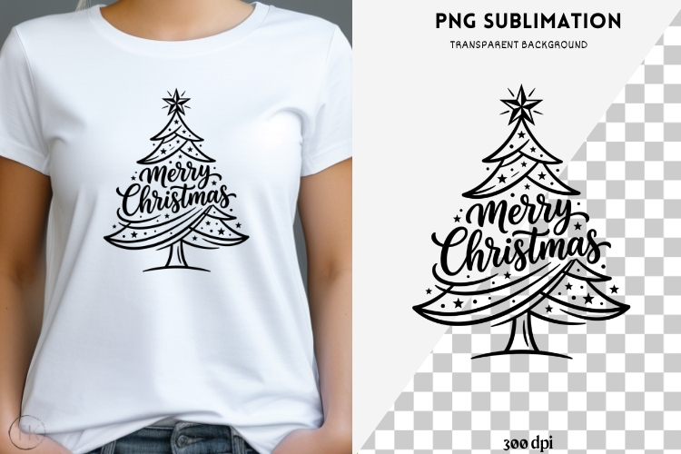 Christmas tree silhouette png design for T-shirts