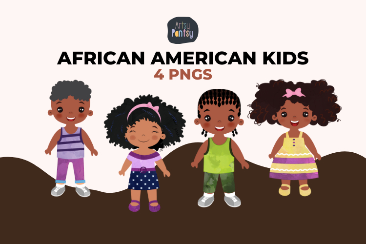 African American Kids Clipart
