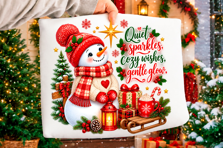 Cozy Christmas Snowman Greeting Card with Winter Holiday