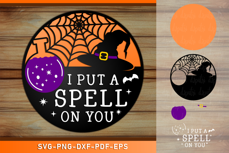 I Put a Spell on You, Halloween Round Door Sign SVG Files
