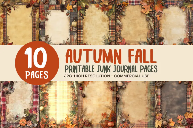 Vintage Harvest Junk Journal Pages
