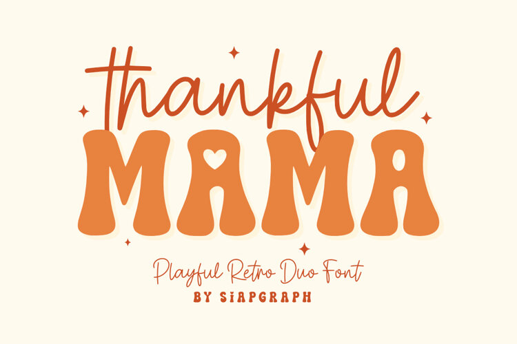 Thankful Mama - Playful Retro Duo Font example image 1