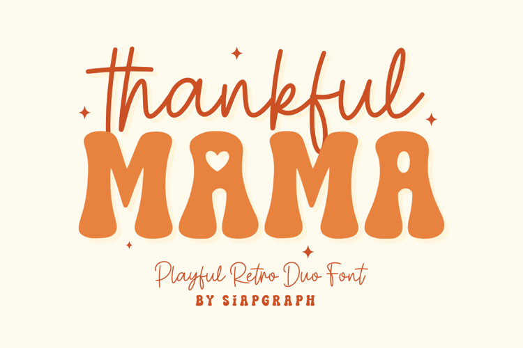 Thankful Mama - Playful Retro Duo Font