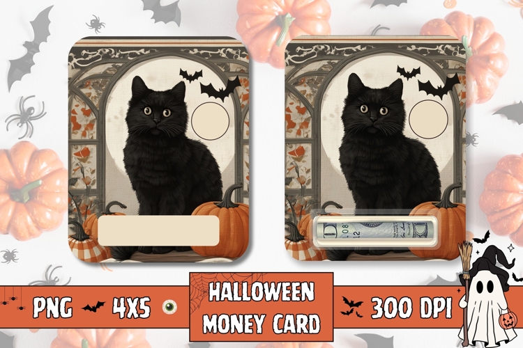 Halloween Bats Money Card, Printable Halloween, Gift Card