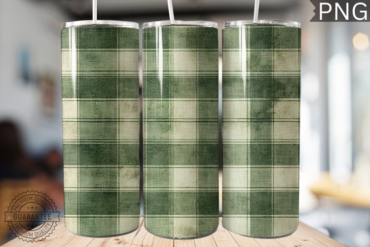 Green Plaid Tumbler Wrap - High Quality 300 Dpi