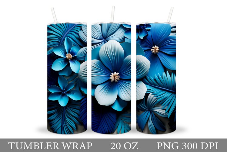 3D Flowers Tumbler Design. Flowers Tumbler Wrap Sublimation