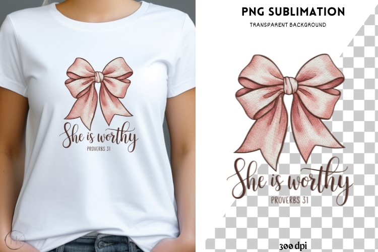 She is worthy png design for T-shirts