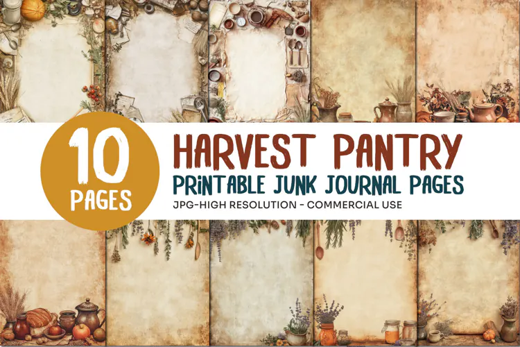 Harvest Pantry Junk Journal Pages