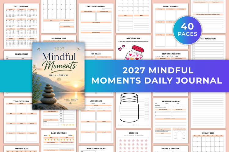 2027 Mindful Moments Daily Journal | Gratitude Planner
