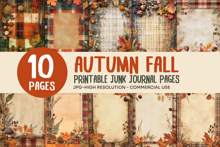 Plaid Autumn Junk Journal Pages