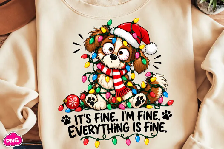 It's Fine I'm Fine Everything is Fine PNG, Christmas PNG