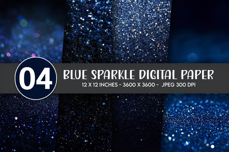 Blue Sparkle Digital Paper