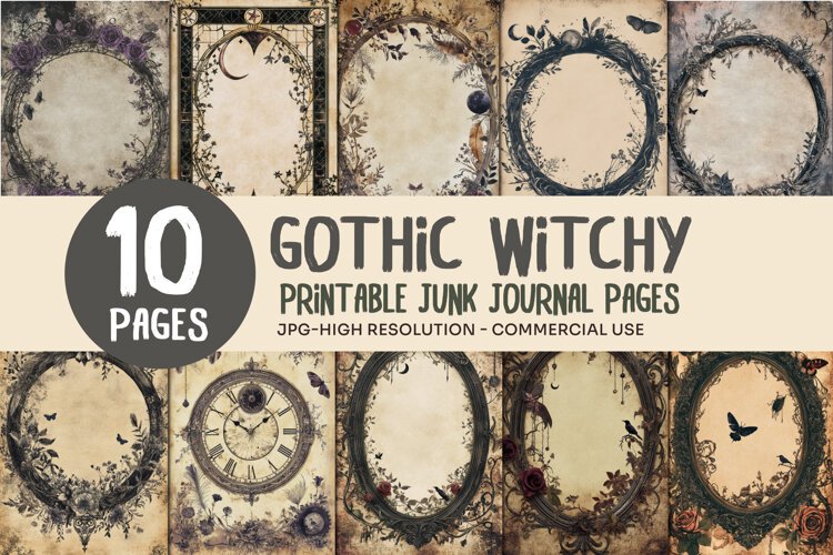 Gothic Rose Junk Journal Pages example image 1