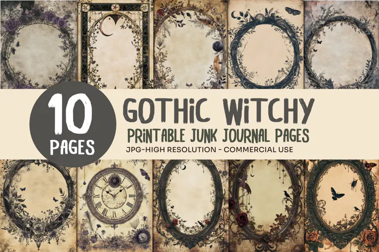 Gothic Rose Junk Journal Pages