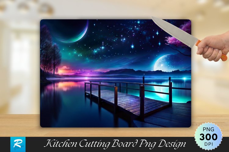 Beautiful Night Cutting Board Sublimation Design