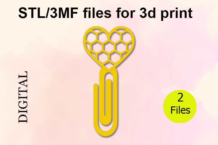 Paper Clips, Honeycombs Heart STL/3MF files for 3D Printing