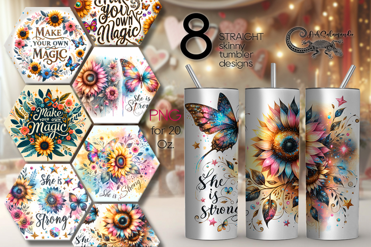 Motivating inscriptions | Skinny tumbler sublimation designs