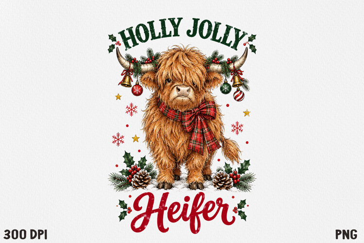 Christmas Clipart PNG, Festive Holiday Illustration. example image 1
