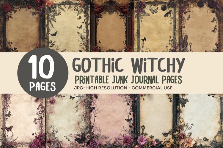 Romantic Gothic Junk Journal Pages example image 1